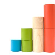 These are cylindrical blocks that can be stacked vertically or horizontally to build various structures.