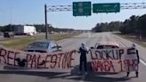 Video: Pro-Palestine protesters block I-4 Disney exit ramp in Orlando