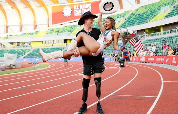 Olympians Tara Davis-Woodhall and Hunter Woodhall’s Relationship Timeline