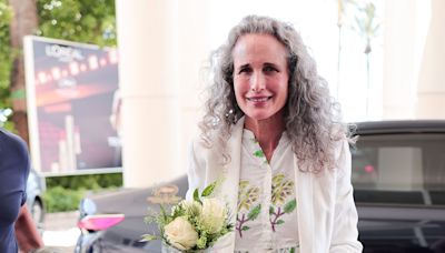 Andie MacDowell Looked Garden Party-Ready in a Floral Maxidress and Blazer