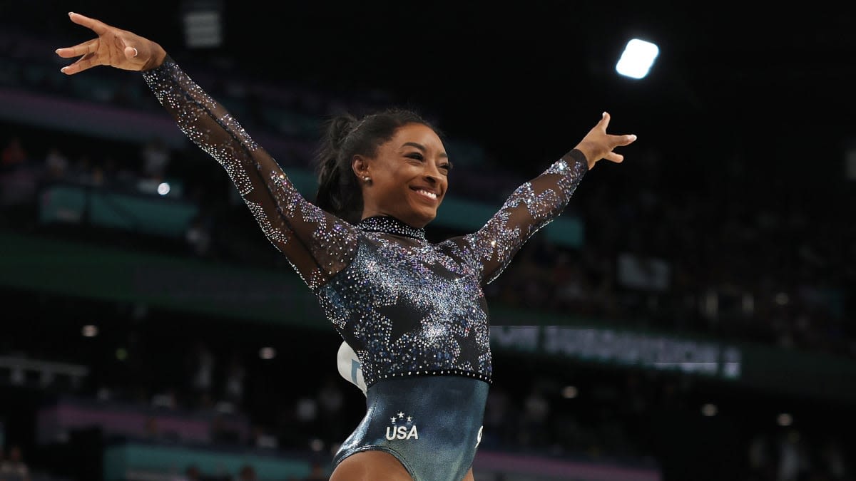 When is Simone Biles competing at the Olympics today?