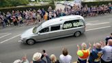 Rob Burrow funeral takes place as hundreds of fans line route with some wearing Leeds Rhinos shirts