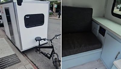 I'm saving £1.1k a month on rent after building my own tiny home on a BIKE