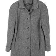 A long coat worn over other clothing for warmth and protection Typically made of wool or a wool blend