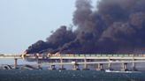 Huge explosion destroys part of bridge linking Russia and Crimea