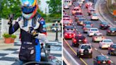 Race car driver forced to bike to Honda Indy conference due to standstill Toronto traffic