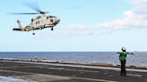 One killed & 7 missing after navy helicopters smash into each other in Pacific