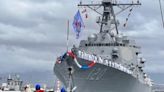 Navy’s newest destroyer, Carl M. Levin, arrives at its first homeport