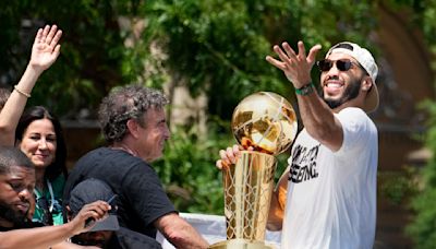 Celtics celebrate 18th NBA title, show off championship banner during duck boat parade in Boston