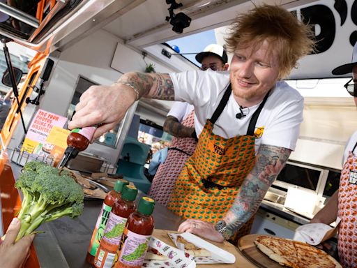 Ed Sheeran makes surprise visit to supermarket to sign autographs in hot sauce