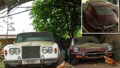 Classic Jaguar left inside barn for 40 YEARS found alongside Rolls-Royce