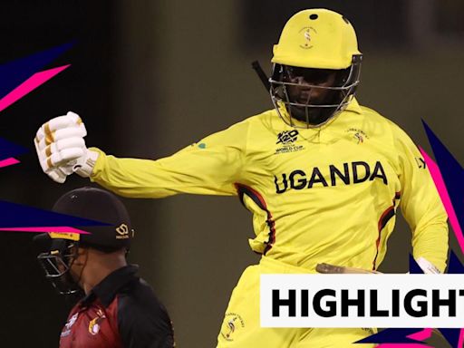 Uganda beat Papua New Guinea to earn first win at a T20 World Cup.