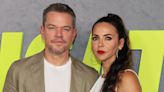 Matt Damon cozies up to his wife Luciana at The Instigators premiere