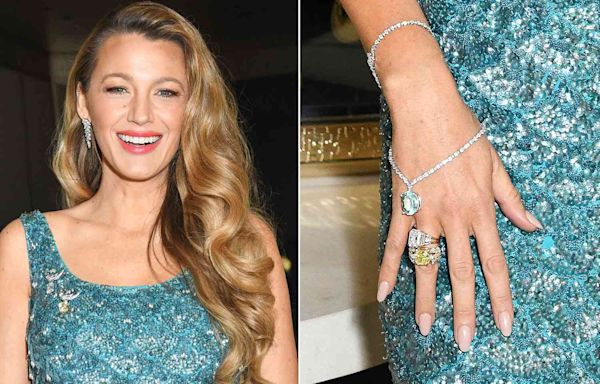 Blake Lively Dazzles in 50+ Carats of Tiffany & Co. Diamonds — Including a 12-Carat Necklace Worn on Her Hand!