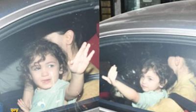 Raha Kapoor Waves At Paps As Ranbir Kapoor, Alia Bhatt Take Her For A Drive In Their Swanky Car | Watch - News18