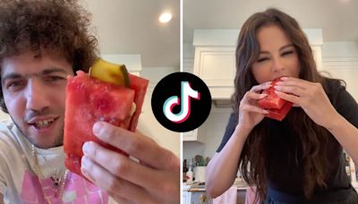 Benny Blanco makes Selena Gomez try watermelon pickle sandwich in viral TikTok - Dexerto