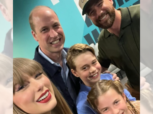 What happened before Travis Kelce and Jason Kelce met Prince William, Prince George, and Princess Charlotte backstage?