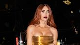 Megan Fox Looked Holiday-Ready in a Strapless Glitter Corset and Canadian Tuxedo