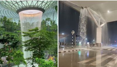 Delhi airport ‘waterfall’ draws sarcastic comparisons to Singapore Changi fountain