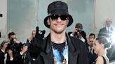 Pete Davidson Covers Face in Bucket Hat and Black-Out Shades on the Met Gala 2023 Red Carpet