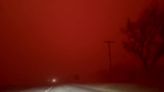 Texas sky turns blood red as dust storm creates eerie scene