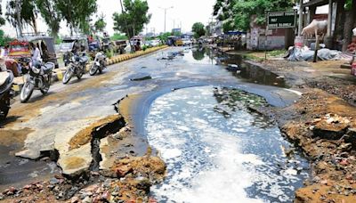 Rs 35-cr stormwater pipe bursts in Sirsa, damages Dabwali road