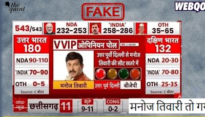 Fact-Check: ABP Survey Showing BJP MP Manoj Tiwari's Loss Is Altered