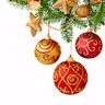 Ornamental decorations traditionally used to adorn Christmas trees, available in a wide variety of shapes, sizes, and designs.