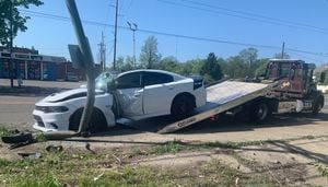 Hooning leads high-performance car to crash into RTA pole; 1 person injured