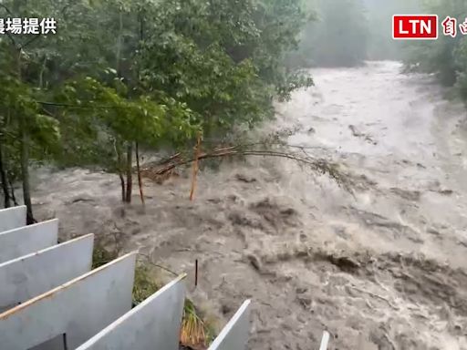 凱米颱風雨彈狂炸 梨山溪水暴漲（武陵農場提供） - 自由電子報影音頻道