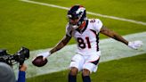 Denver Broncos wide receiver Tim Patrick carted off after non-contact injury