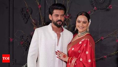 Sonakshi Sinha-Zaheer Iqbal get married: The couple make their FIRST public appearance after tying the knot | Hindi Movie News - Times of India