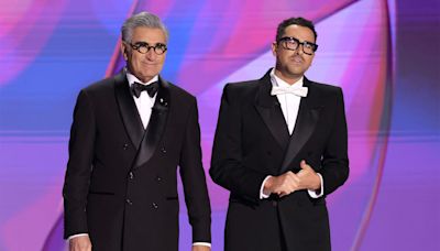 Dan Levy Exposes Dad Eugene Levy's 'Baby Reindeer'-Style Texts in Hilarious Emmys 2024 Monologue