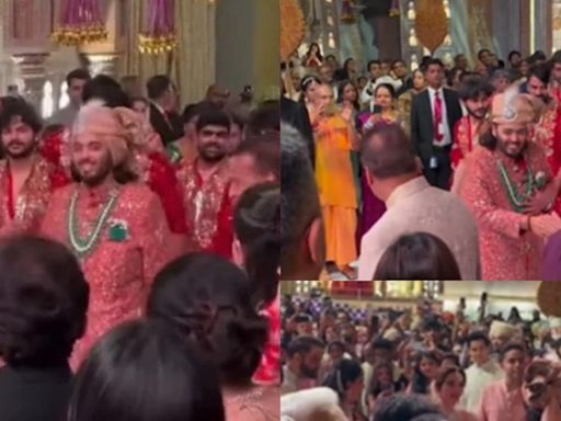 Anant Ambani Is All Smiles As He Makes His Entry As The Groom, Nita Ambani Welcomes Him | Watch - News18