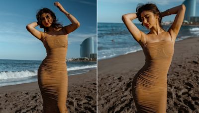 Mouni Roy's "Wonderful Day In Barca" Was Party Because Of Her Chic Beige Bodycon Dress
