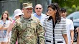 Nikki Haley blows kiss to husband at his National Guard deployment ceremony