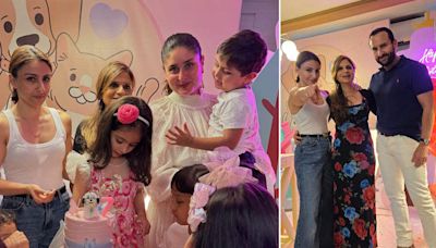 Kareena Kapoor Khan and Saif Ali Khan bring their kids Jeh, Taimur to Inaaya Kemmu’s birthday party; photos inside