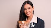 Demi Moore Accessorizes with Her Dog, Pilaf, at Paris Fashion Week