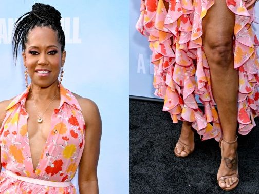 Regina King Goes Breezy in Barely-There Louis Vuitton Sandals for ‘A Man in Full’ Premiere