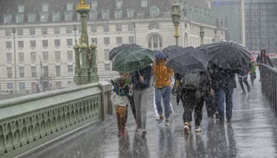 UK weather live: Met Office warning as over a month’s rain to fall in two days on southern Britain