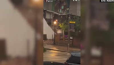 RAW: TX: WEATHER-PARTIAL BUILDING COLLAPSE IN HOUSTON