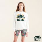 Roots女裝-繽紛花卉系列 ALDER聯名花卉大學TEE-白色