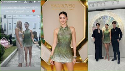 'Her revenge era or Tinkle Bell': Ananya Panday dazzles in green glittery body-con outfit; poses with Gwyneth Paltrow at Milan [Reactions]