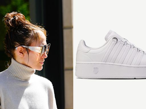 Jennifer Lopez Updates Casual Style With White K-Swiss Platform Sneakers