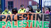 Hundreds protest outside defence factories against arms being sent to Israel