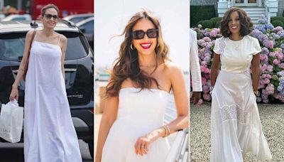 Jessica Alba, Angelina Jolie, and So Many More Stars Keep Wearing White Dresses This Summer