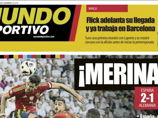 El pase de España a semifinales de la Eurocopa, protagonista de las portadas deportivas de hoy