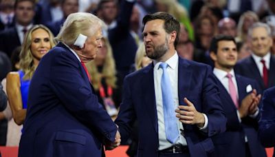 Trump appears with bandaged ear at Republican convention, names Vance as running mate