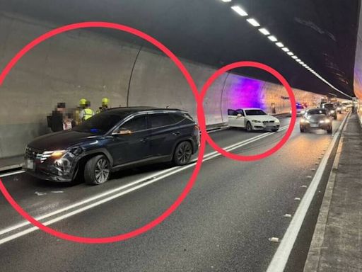 畫面曝光！現代休旅車雪隧撞BMW 2傷車禍驚險瞬間