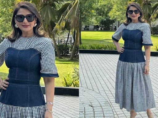 Sonali Bendre makes strong case for denim on denim, wears it with gingham twist